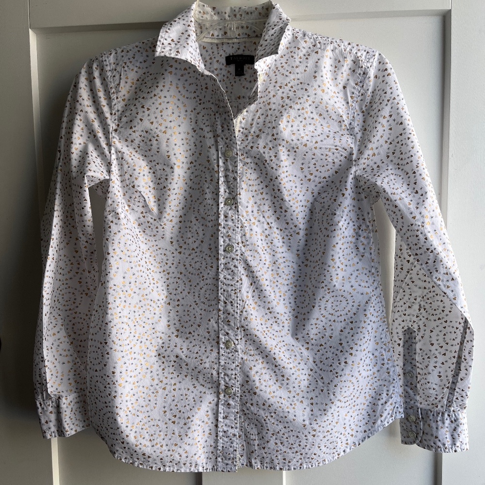 Talbots classic front button long sleeve cotton shirt